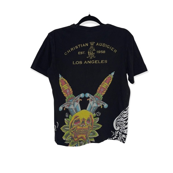 CHRISTIAN AUDIGIER Black Graphic T-Shirt XXL - Picture 6 of 8
